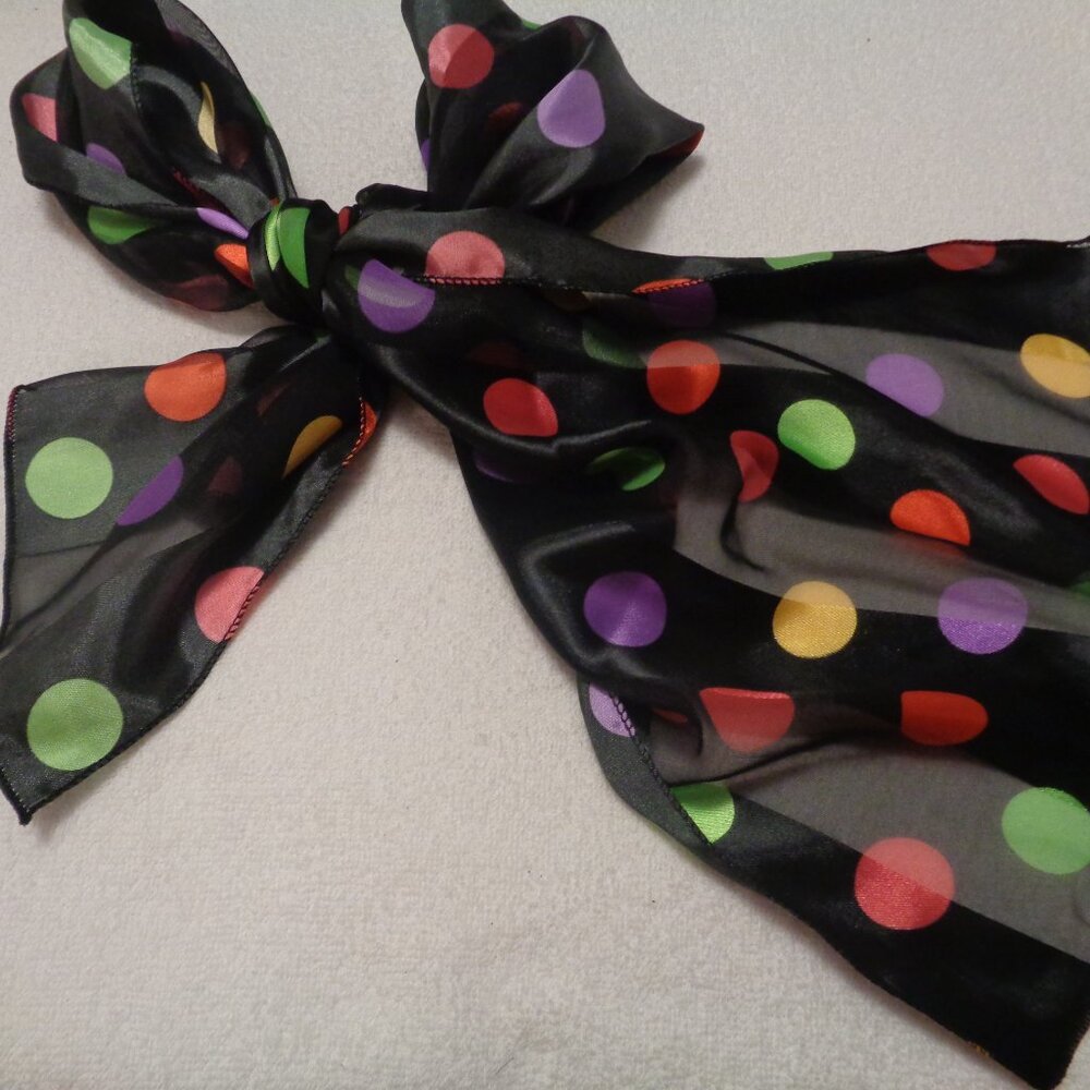DARLING IN DOTS  RETRO COLORS LONG SMOOTH SCARF